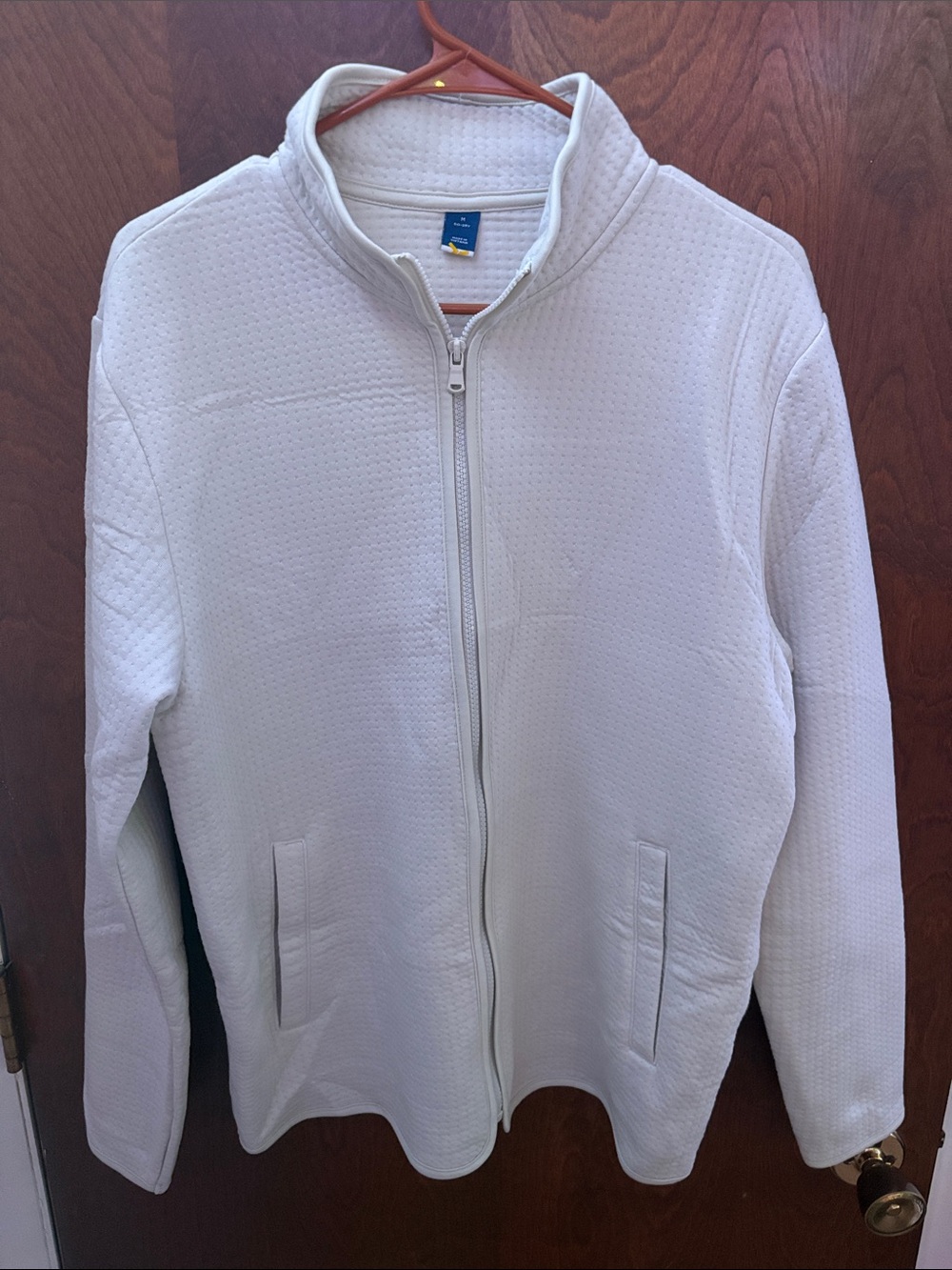 Old Navy Men’s Medium GO-DRY Cream Full Zip Running Jacket